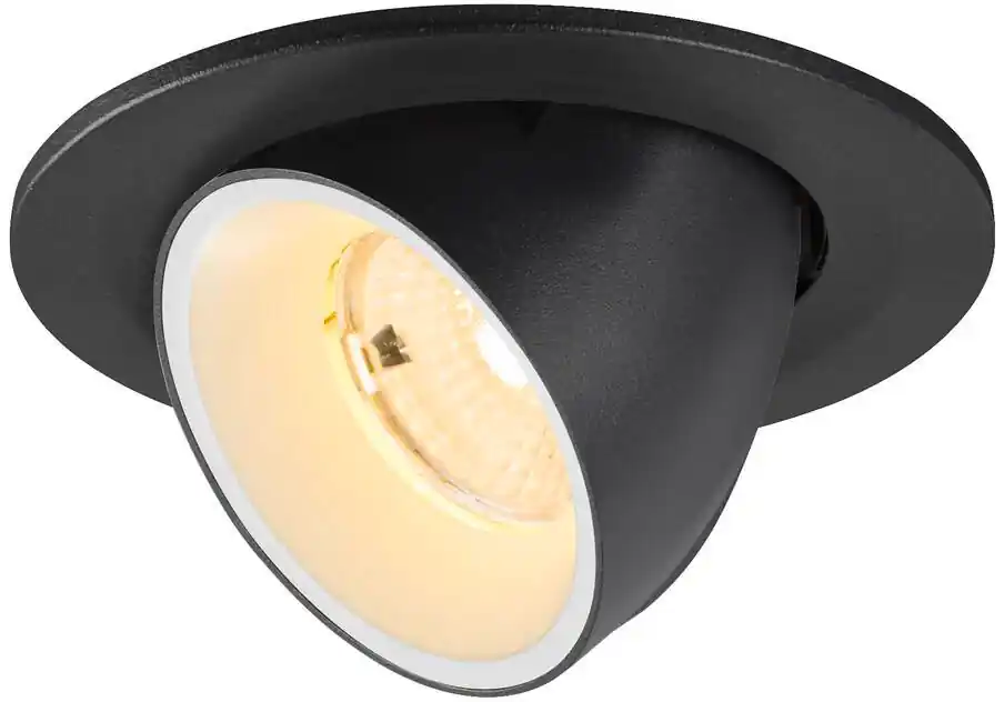 SLV NUMINOS® GIMBLE S, Deckeneinbauleuchte, 3000 K, 55°, IP20, rund, schwarz / weiß Top-Seller