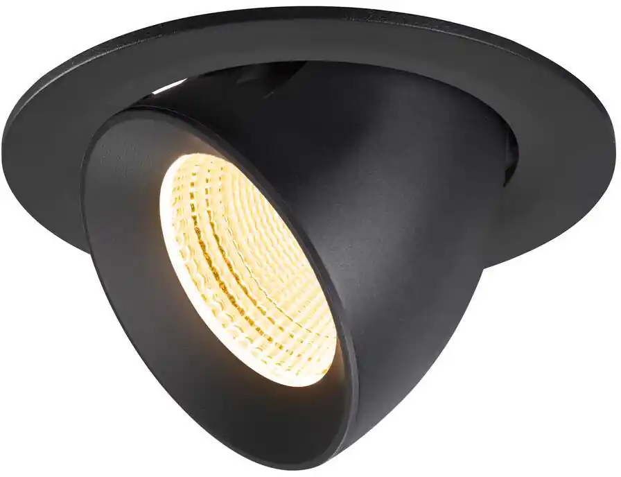 Neu Im Sortiment SLV NUMINOS® GIMBLE L, Deckeneinbauleuchte, 3000 K, 55°, IP20, rund, schwarz
