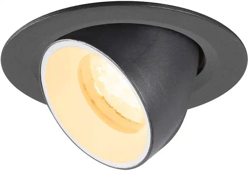 SLV NUMINOS® GIMBLE XS, Deckeneinbauleuchte, 3000 K, 40°, IP20, rund, schwarz / weiß Sonderaktion