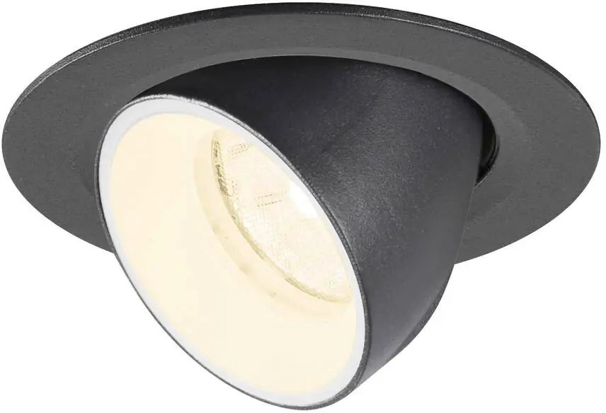 SLV NUMINOS® GIMBLE XS, Deckeneinbauleuchte, 4000 K, 20°, IP20, rund, schwarz / weiß Zertifiziert