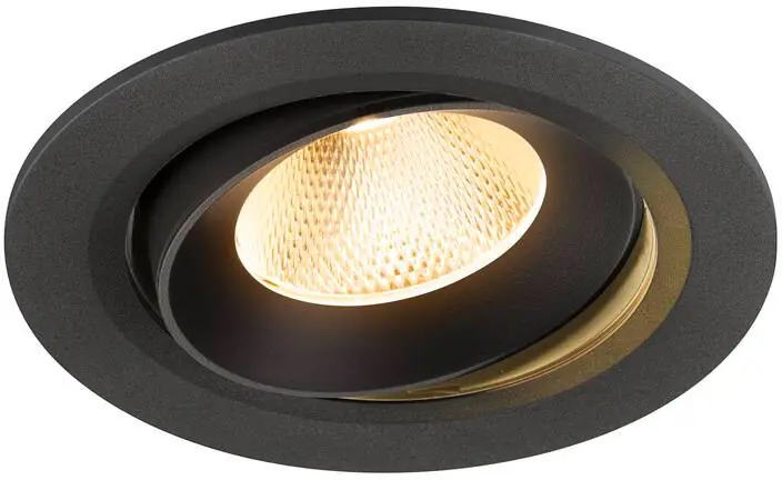 SLV NUMINOS® MOVE L, Deckeneinbauleuchte, 3000 K, 20°, IP20, rund, schwarz Abverkauf