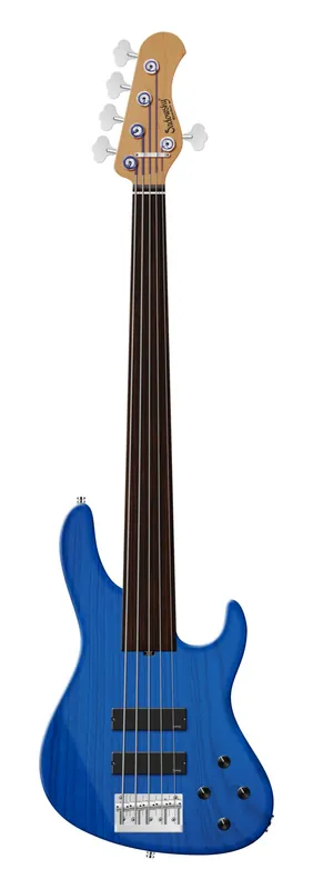 Sadowsky MasterBuilt 24-Fret Modern Bass, Swamp Ash Body, Tigerstripe Ebony Fingerboard, 5-String, Fretless - Ocean Blue Transparent Satin Jetzt Kaufen