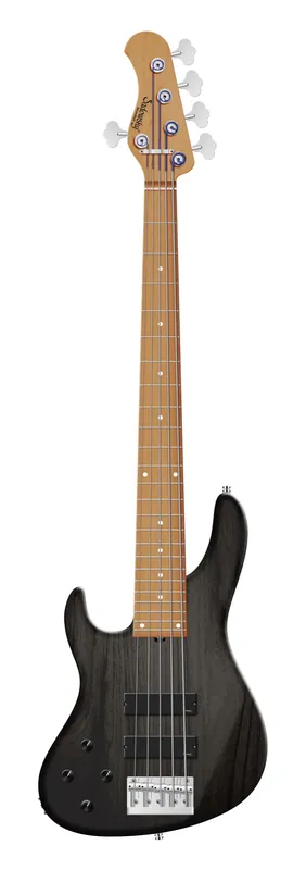 Sadowsky MasterBuilt 24-Fret Modern Bass, Swamp Ash Body, Roasted Maple Fingerboard, 5-String, Lefthand - Nirvana Black Transparent Satin Bestseller