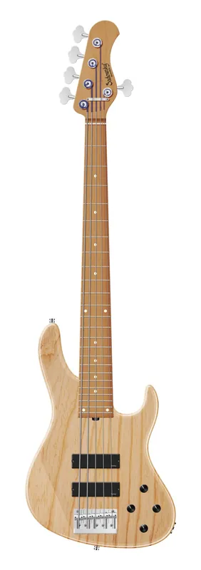 Sadowsky MasterBuilt 24-Fret Modern Bass, Swamp Ash Body, Roasted Maple Fingerboard, 5-String - Natural Transparent High Polish Aktuell
