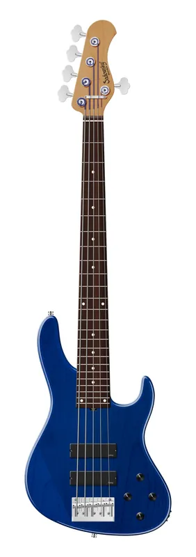 Kostenloser Rückversand Sadowsky MasterBuilt 24-Fret Modern Bass, Red Alder Body, Morado Fingerboard, 5-String - Ocean Blue Transparent High Polish