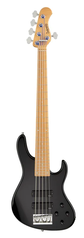 Sadowsky MasterBuilt 24-Fret Modern Bass, Swamp Ash Body, Roasted Maple Fingerboard, 5-String - Solid Black High Polish Sonderaktion