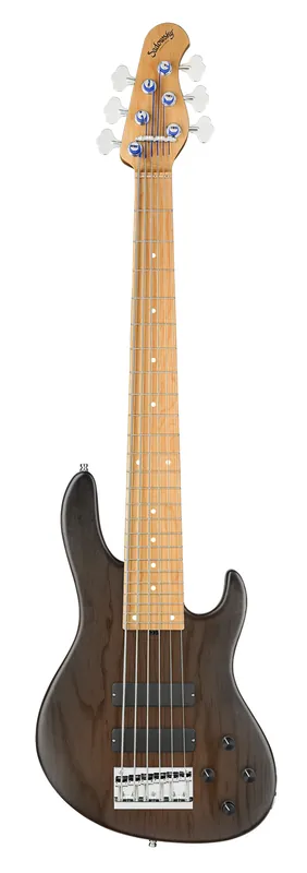 Sadowsky MasterBuilt 24-Fret Modern Bass, Swamp Ash Body, Roasted Maple Fingerboard, 6-String - Nirvana Black Transparent Satin Top-Seller
