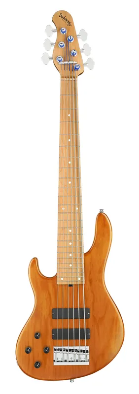Must-Have Sadowsky MasterBuilt 24-Fret Modern Bass, Swamp Ash Body, Roasted Maple Fingerboard, 6-String, Lefthand - Honey Violin Transparent Satin