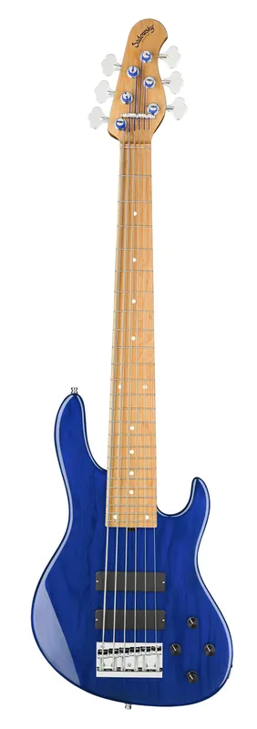 Sadowsky MasterBuilt 24-Fret Modern Bass, Swamp Ash Body, Roasted Maple Fingerboard, 6-String - Ocean Blue Transparent High Polish Neue Ware