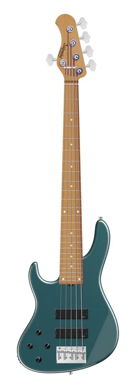 Sadowsky MasterBuilt 24-Fret Modern Bass, Swamp Ash Body, Roasted Maple Fingerboard, 5-String, Lefthand - Solid Vintage Teal Green Metallic Satin Kostenloser Versand