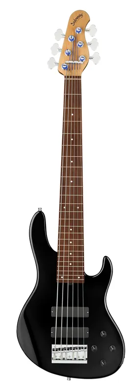 Sadowsky MasterBuilt 24-Fret Modern Bass, Red Alder Body, Morado Fingerboard, 6-String - Solid Black High Polish Highlight