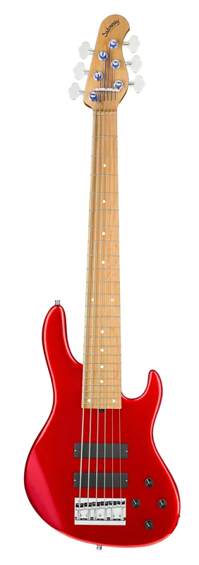 Billig Sadowsky MasterBuilt 24-Fret Modern Bass, Swamp Ash Body, Roasted Maple Fingerboard, 6-String - Solid Candy Apple Red Metallic High Polish