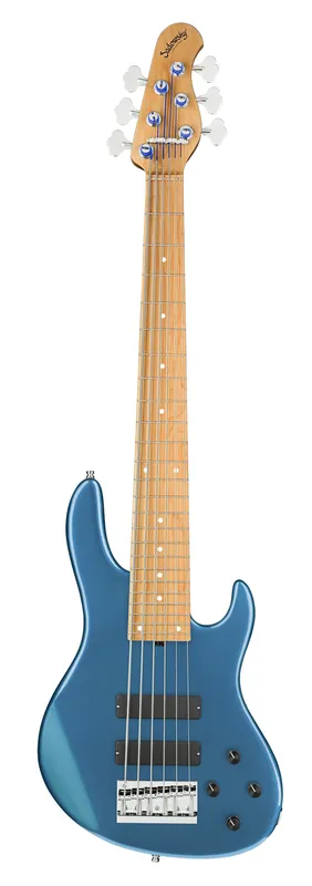 Sadowsky MasterBuilt 24-Fret Modern Bass, Swamp Ash Body, Roasted Maple Fingerboard, 6-String - Solid Dark Lake Placid Blue Metallic High Polish Kostenloser Versand