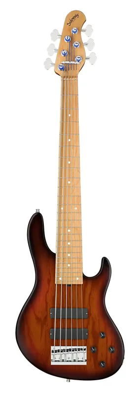 Sadowsky MasterBuilt 24-Fret Modern Bass, Swamp Ash Body, Roasted Maple Fingerboard, 6-String - Almond Sunburst Transparent Satin Gratis Versand