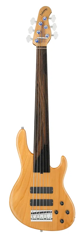 Sadowsky MasterBuilt 24-Fret Modern Bass, Red Alder Body, Tigerstripe Ebony Fingerboard, 6-String, Fretless - Natural Transparent Satin Garantierte Lieferung
