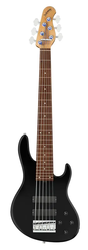 Sadowsky MasterBuilt 24-Fret Modern Bass, Red Alder Body, Morado Fingerboard, 6-String - Solid Black Satin Letzte Chance