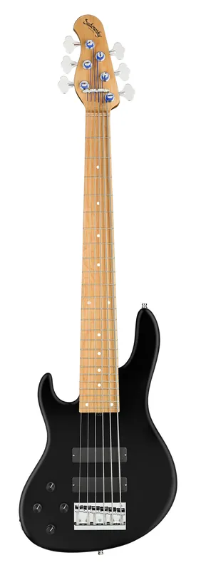 Sadowsky MasterBuilt 24-Fret Modern Bass, Swamp Ash Body, Roasted Maple Fingerboard, 6-String, Lefthand - Solid Black Satin Must-Have