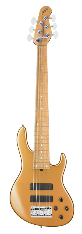 Begrenztes Angebot Sadowsky MasterBuilt 24-Fret Modern Bass, Swamp Ash Body, Roasted Maple Fingerboard, 6-String - Solid Firemist Gold Metallic Satin