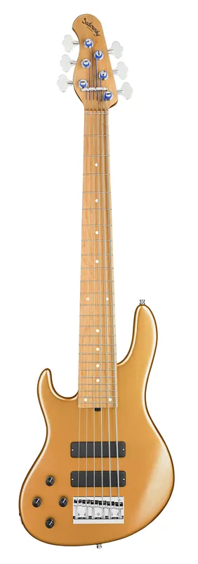 Saisonangebot Sadowsky MasterBuilt 24-Fret Modern Bass, Swamp Ash Body, Roasted Maple Fingerboard, 6-String, Lefthand - Solid Firemist Gold Metallic Satin
