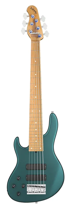 Sadowsky MasterBuilt 24-Fret Modern Bass, Swamp Ash Body, Roasted Maple Fingerboard, 6-String, Lefthand - Solid Vintage Teal Green Metallic Satin Preisknaller