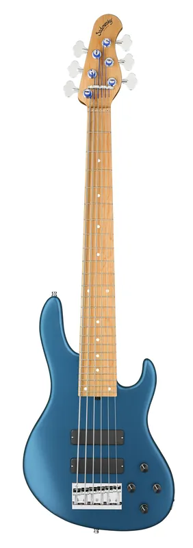 Sadowsky MasterBuilt 24-Fret Modern Bass, Swamp Ash Body, Roasted Maple Fingerboard, 6-String - Solid Dark Lake Placid Blue Metallic Satin Letzte Chance