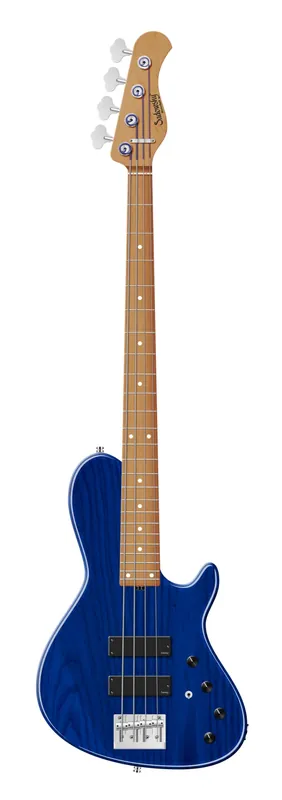 Sadowsky MasterBuilt 24-Fret Single Cut Bass, Swamp Ash Body, Roasted Maple Fingerboard, 4-String - Ocean Blue Transparent High Polish Versand Am Gleichen Tag