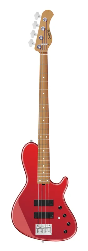 Billig Sadowsky MasterBuilt 24-Fret Single Cut Bass, Swamp Ash Body, Roasted Maple Fingerboard, 4-String - Solid Dakota Red High Polish