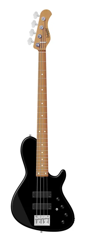 Neue Ware Sadowsky MasterBuilt 24-Fret Single Cut Bass, Swamp Ash Body, Roasted Maple Fingerboard, 4-String - Solid Black Satin