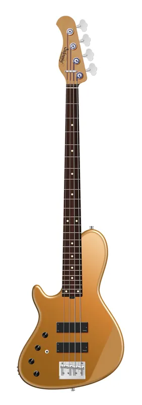 Echt Sadowsky MasterBuilt 24-Fret Single Cut Bass, Red Alder Body, Morado Fingerboard, 4-String, Lefthand - Solid Firemist Gold Metallic Satin