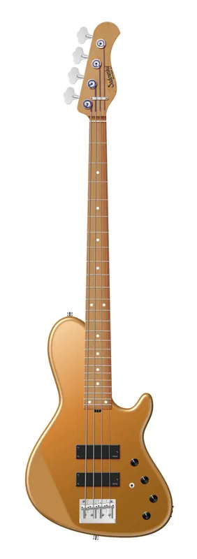 Sadowsky MasterBuilt 24-Fret Single Cut Bass, Swamp Ash Body, Roasted Maple Fingerboard, 4-String - Solid Firemist Gold Metallic Satin Begrenztes Angebot