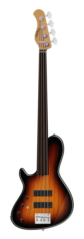 Direkt Vom Hersteller Sadowsky MasterBuilt 24-Fret Single Cut Bass, Swamp Ash Body, Tigerstripe Ebony Fingerboard, 4-String, Fretless, Lefthand - '59 Burst Transparent High Polish