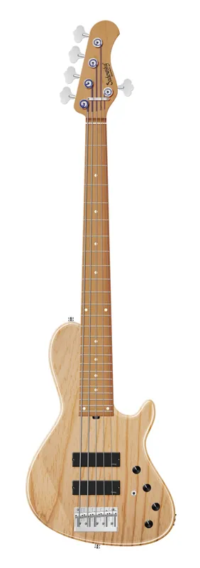 Sadowsky MasterBuilt 24-Fret Single Cut Bass, Swamp Ash Body, Roasted Maple Fingerboard, 5-String - Natural Transparent High Polish Saisonangebot