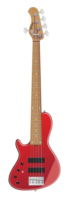 Garantierte Lieferung Sadowsky MasterBuilt 24-Fret Single Cut Bass, Swamp Ash Body, Roasted Maple Fingerboard, 5-String, Lefthand - Solid Dakota Red High Polish