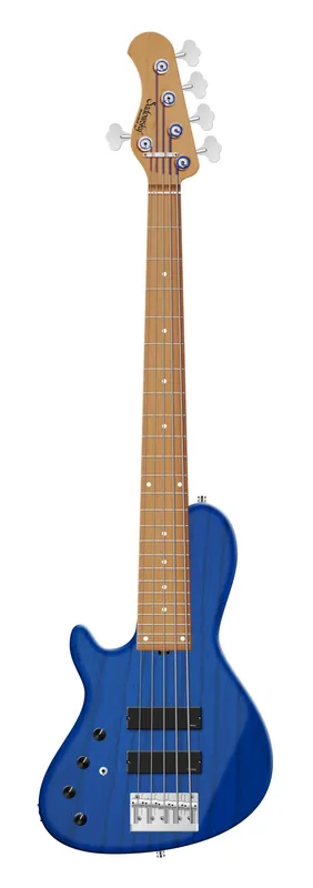 Sadowsky MasterBuilt 24-Fret Single Cut Bass, Swamp Ash Body, Roasted Maple Fingerboard, 5-String, Lefthand - Ocean Blue Transparent Satin Direktkauf