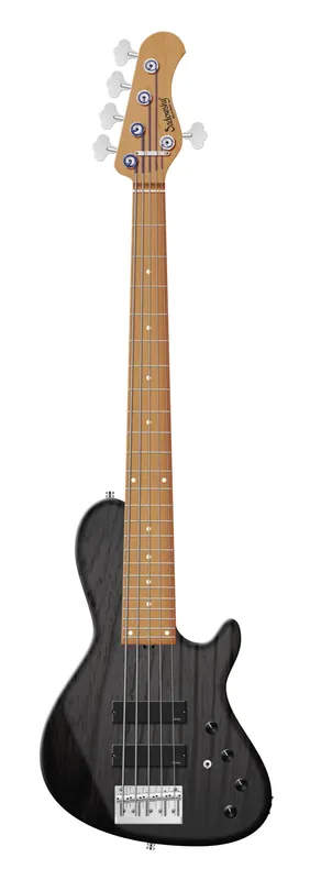 Sadowsky MasterBuilt 24-Fret Single Cut Bass, Swamp Ash Body, Roasted Maple Fingerboard, 5-String - Nirvana Black Transparent Satin Mega-Angebot