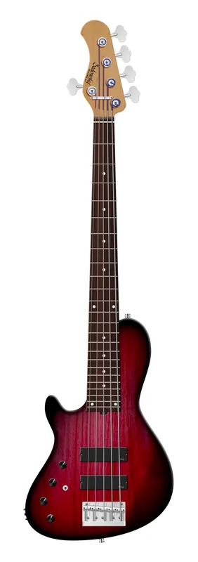 Abverkauf Sadowsky MasterBuilt 24-Fret Single Cut Bass, Red Alder Body, Morado Fingerboard, 5-String, Lefthand - Burgundy Blackburst Transparent Satin