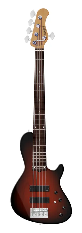 Sadowsky MasterBuilt 24-Fret Single Cut Bass, Red Alder Body, Morado Fingerboard, 5-String - Almond Sunburst Transparent Satin Highlight