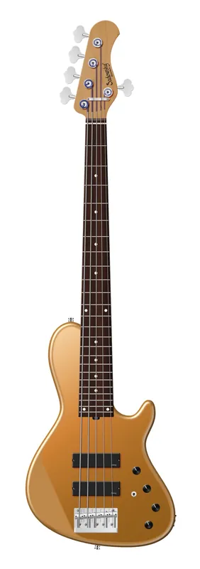Günstig Sadowsky MasterBuilt 24-Fret Single Cut Bass, Red Alder Body, Morado Fingerboard, 5-String - Solid Firemist Gold Metallic Satin