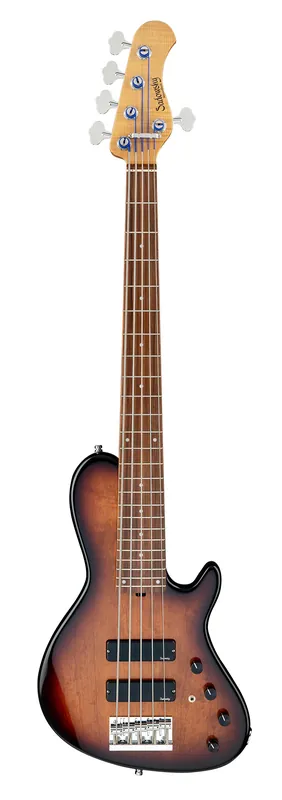 Geprüft Sadowsky MasterBuilt 24-Fret Single Cut Bass, Red Alder Body, Morado Fingerboard, 5-String - '59 Burst Transparent High Polish