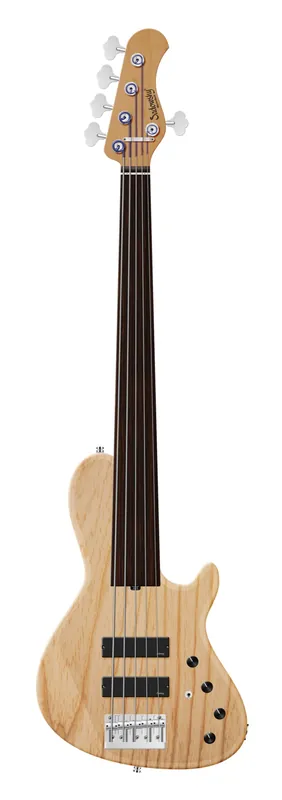 Sadowsky MasterBuilt 24-Fret Single Cut Bass, Swamp Ash Body, Tigerstripe Ebony Fingerboard, 5-String, Fretless - Natural Transparent Satin Jetzt Kaufen