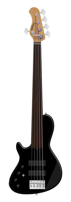 Sadowsky MasterBuilt 24-Fret Single Cut Bass, Red Alder Body, Tigerstripe Ebony Fingerboard, 5-String, Fretless, Lefthand - Solid Black Satin Bestseller
