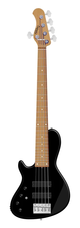 Geprüft Sadowsky MasterBuilt 24-Fret Single Cut Bass, Swamp Ash Body, Roasted Maple Fingerboard, 5-String, Lefthand - Solid Black Satin