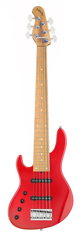 Sadowsky MasterBuilt 24-Fret Standard J/J Bass, Swamp Ash Body, Roasted Maple Fingerboard, 6-String, Lefthand - Solid Dakota Red High Polish Nur Für Kurze Zeit