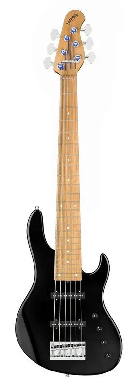 Aktuell Sadowsky MasterBuilt 24-Fret Standard J/J Bass, Swamp Ash Body, Roasted Maple Fingerboard, 6-String - Solid Black High Polish