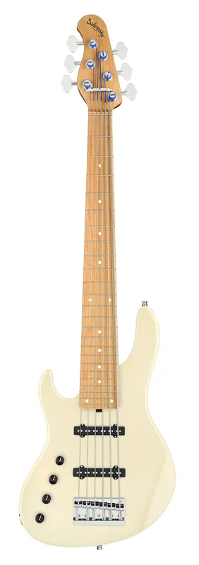 Highlight Sadowsky MasterBuilt 24-Fret Standard J/J Bass, Swamp Ash Body, Roasted Maple Fingerboard, 6-String, Lefthand - Solid Olympic White High Polish