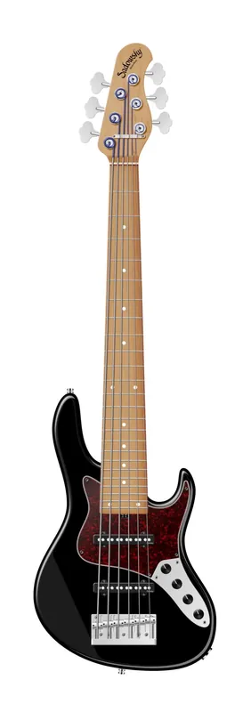 Sadowsky MasterBuilt 24-Fret Vintage J/J Bass, Swamp Ash Body, Roasted Maple Fingerboard, 6-String - Solid Black High Polish Neuheit