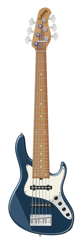 Sadowsky MasterBuilt 24-Fret Vintage J/J Bass, Swamp Ash Body, Roasted Maple Fingerboard, 6-String - Solid Dark Lake Placid Blue Metallic High Polish Angebot