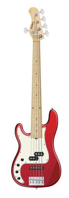 Nur Heute Sadowsky MetroLine 21-Fret Hybrid P/J Bass, Swamp Ash Body, Maple Fingerboard, 5-String, Lefthand - Solid Candy Apple Red Metallic High Polish
