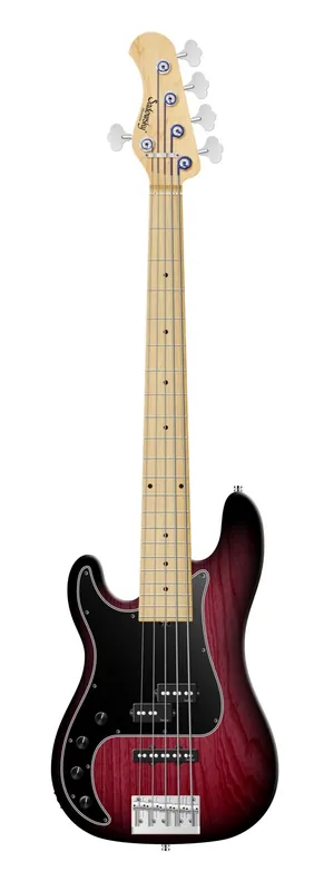 Super-Preis Sadowsky MetroLine 21-Fret Hybrid P/J Bass, Swamp Ash Body, Maple Fingerboard, 5-String, Lefthand - Burgundy Blackburst Transparent Satin