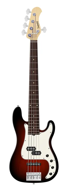 Kostenloser Rückversand Sadowsky MetroLine 21-Fret Hybrid P/J Bass, Red Alder Body, Morado Fingerboard, 5-String - Almond Sunburst Transparent Satin